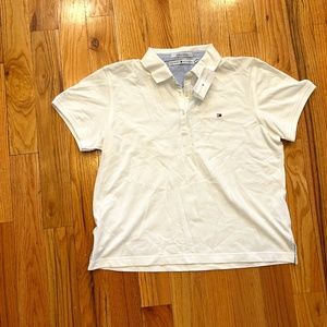 NEW NWT TOMMY HILFIGER White Polo Shirt top XL